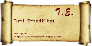 Turi Erzsébet névjegykártya